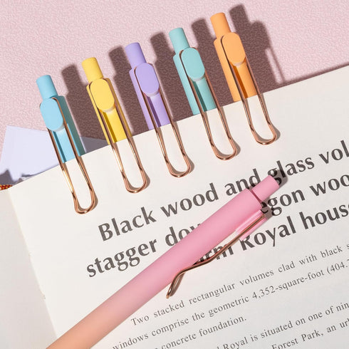 Gel Pens, 6 Pcs Smooth Writing Pens No Bleed & Smear, Black Ink Cute Pens Fine Point (0.5mm), Retractable Aesthetic Journaling Pens School Office ...