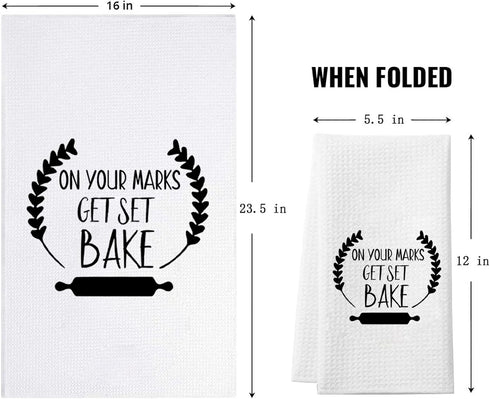 ZJXHPO Baker Towel Gifts On Your Marks Get Set Bake Kitchen Towel British Baking Show Inspired Gift Baking Gift Housewarming Gift Bake Lover Gift ...