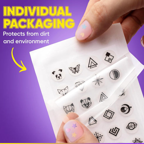 Cute Acne Patches for Face. Hydrocolloid Pimple Patches for Face. Face Tattoo Stickers. 72 Black Pimple Stickers with Hydrocolloid. Zit patches. Z...