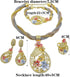 Gold Jewelry for Women Luxury African Dubai 18k Gold Plated Jewelry Sets Wedding Crystal Flower Necklace Earrings Set for Bridal Party Chunky Neck...