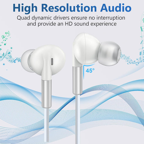 Aolcev 3.5mm Wired Headphones, Android Earphones with S/M/L Ear Tips, 3.5 Jack Earbuds with Mic for Samsung Galaxy A13 A21 A52 A51 A71 A42 S10+ S9...