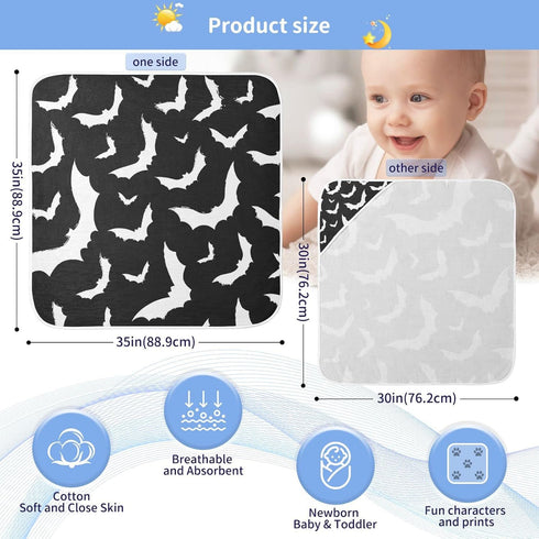 xigua Bat Baby Bath Towel, Cute Ultra Soft Absorbent Hooded Baby Towel Newborn, Infant & Toddler, 30 x 30 Inch...