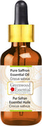 Pure Saffron Essential Oil (Crocus sativus) with Glass Dropper Steam Distilled 5ml (0.16 oz)...