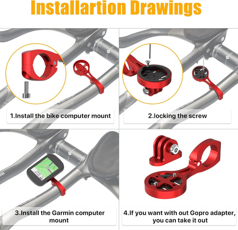 Aero Bars Mount - Garmin Bike Computer Mount for Garmin Edge, Compatible with Bike GPS Computer,Wahoo,Bryton,Cateye,GoPro Full Range and Flashligh...