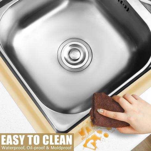 Almond Caulk Tape 10.5' x 1.5'' Waterproof Self Adhesive Caulk Strip Bathtub Sealant Tape Caulking Tape Sealing Strip Oil Proof Bathroom Caulk for...