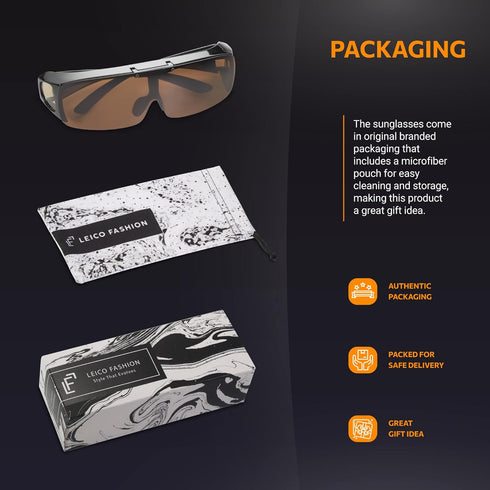 Polarized Sunglasses Fit Over Prescription Glasses for Men Women Flip Up Shield Wrap Around Driving Shades...