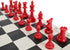 WE Games Color Bright Plastic Staunton Tournament Chess Pieces with 3.75 in. King - Half Chess Set of Chess Pieces Only, Red...