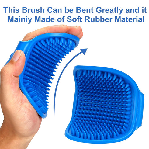 2 Pack Dog Grooming Brush, Premium Pet Bath Brush with Adjustable Ring Handle for Bathing - Massaging -Hair Removal - on Wet or Dry Hair, for Long...