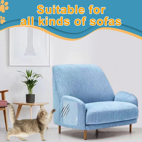 Cat Couch Protector 2Pack 6x17in & 5Pack 17x9in & 5Pack 17x11in Cat Training Self-Adhesive Couch Clear Tape Scratch Deterrent for Sofa Door Walls ...