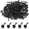 100 PCS Mini Brads Fasteners - Mini Round Head Metal Paper Fasteners for DIY Craft - Black(6mm*12mm)...