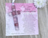 First Communion Gift for Girl - Handmade in USA Pink Mosaic Glass Cross with Sentiment...