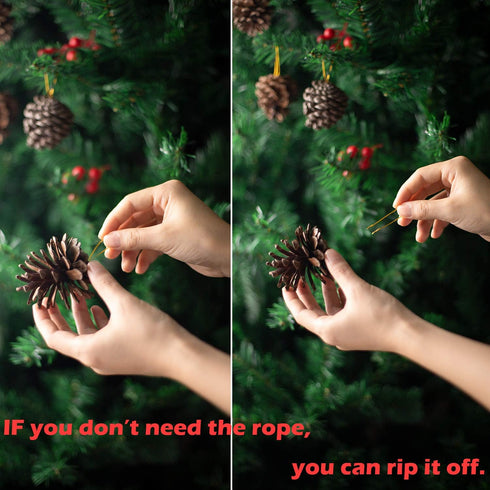 Whaline 25 Pcs 1.6-2.4 Inches Christmas Pine Cones Decoration with String, Natural Rustic Pinecones Bulk Ornaments for Crafting for Home Accent De...