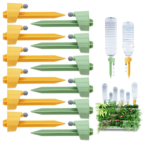 12 Pack Self Watering Spikes for Plants, Automatic Plant Watering Devices with Slow Release Control Valve, Adjustable Self Watering Planter Insert...