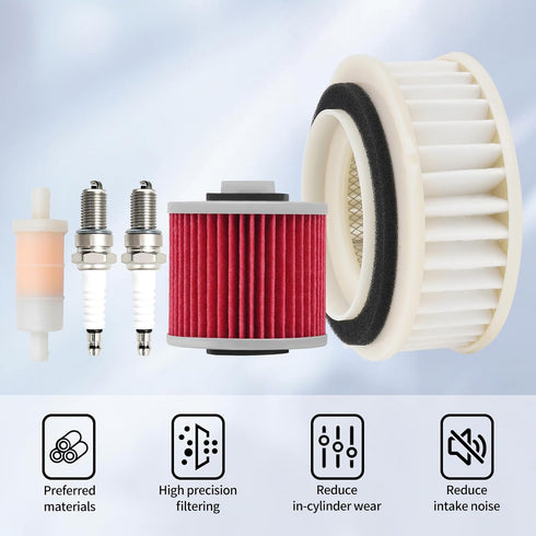 Motorcycle Air Filter & Oil Filter & Fuel Filter & Spark Plug Compatible with Yamaha XVS650 V-Star 650 Custom 1998-2011 XVS650AT V-Star Silverado ...