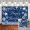 Navy Blue Happy Birthday Backdrop Silver Glitter Balloons Star Flag Sequins Background Adult Men Women Birthday Party Decoration Cake Table Photo ...