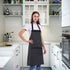 Aprons for Women and Men, Kitchen Chef Apron with 2 Pockets and 40" Long Ties, Adjustable Bib Apron for Cooking, Serving - 32" x 28" - Black/White...
