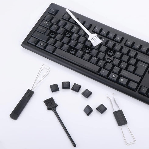2 Pcs Keycap Puller Switch Puller+2 Pcs Keyboard Cleaning Brush, Stainless Steel Keycap Removal Tool for Mechanical Keyboard Clean Computer Cleani...