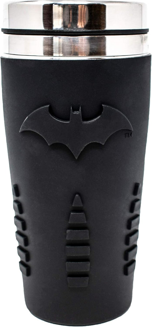 Paladone Batman Travel Mug with Silicone Grip Sleeve, 15oz, Insulated Stainless Steel Tumbler with Lid, Officially Licensed DC Comics Coffee Mug...