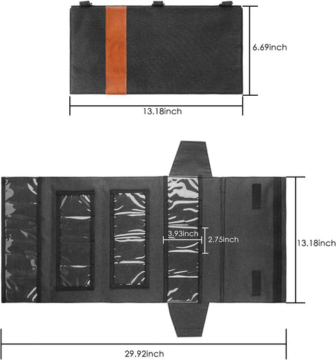 Linkidea Pocket Knife Display Bag, Tactical Knives Roll Bag, Folding Small Knife Storage Pouch, Camping Knife Organizer Carrying Bag with 18 Slots...
