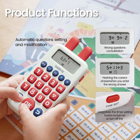 beiens Learning Toys for 4+ year olds, Math Games, Educational Toys for addition, subtraction, division and multiplication game, Electronic Math F...