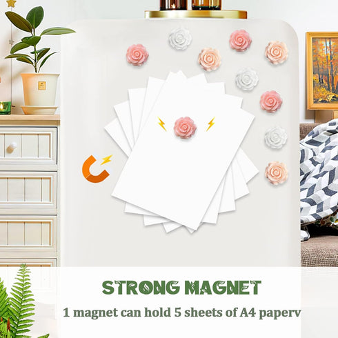 15 pcs - Cute Flower Fridge Magnets, Pink Rose Fridge Magnets, Beautiful Magnets, Cute Whiteboard Magnets for Adults, Girls Locker Magnets for Kit...