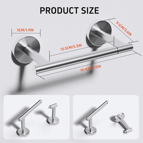 Toilet Paper Holder, 304 Stainless Steel Double Post Pivoting Toilet Paper Roll Holder Wall Mount, Bathroom Toilet Paper Holder, Modern Tissue Rol...