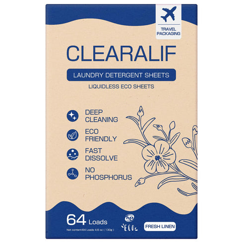 CLEARALIF Laundry Detergent Sheets, Fresh Linen, 64 Load, CLEARALIF Laundry Detergent Strips Eco Friendly & Hypoallergenic...