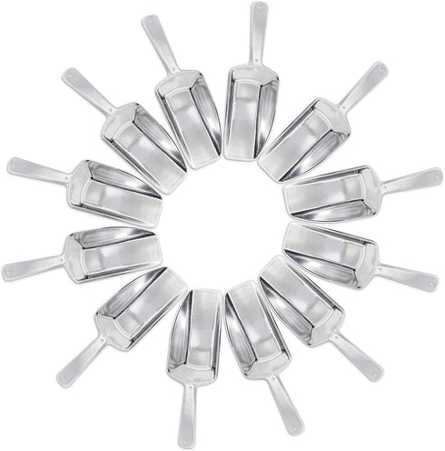 Super Z Outlet 5.5" Mini Acrylic Plastic Kitchen Scoops for Weddings, Candy Dessert Buffet, Ice Cream, Protein Powders, Coffee, Tea (Silver)...