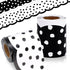 Whaline 65.6ft Dot Bulletin Board Borders White Black Dot Die-Cut Rolled Border Trim for School Classroom Office Chalkboard Decoration, 2 Rolls...