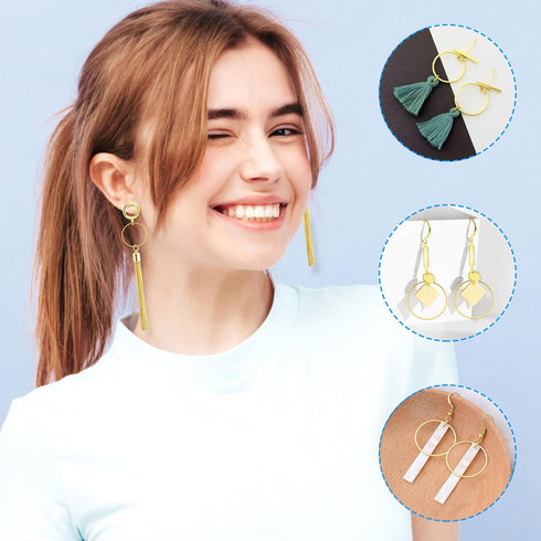 100Pcs Earrings Hoop for Jewelry Making, 30mm Earring Finding Hypoallergenic Round Hoop Earrings Circle Open Bezel Pendant Frame Earring Beading H...