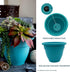 The HC Companies 8 Inch Caribbean Planter - Lightweight Indoor Outdoor Plastic Plant Pot for Herbs and Flowers, Dusty Teal...