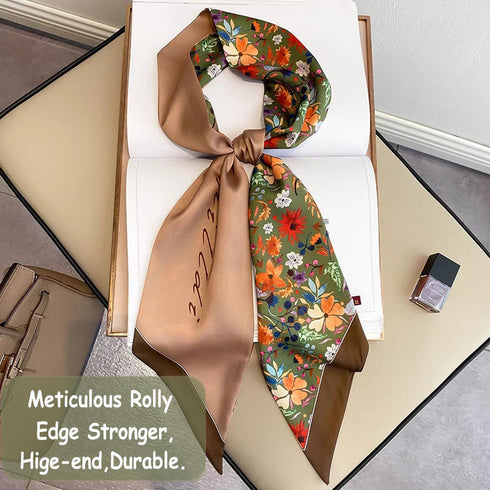 59" Long Silk Like Scarf Fashion Hair Head Scarf for Women Satin Head Hair Handbag Scarf Belt Purse Accessories…...