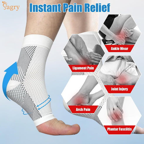 Neuropathy Socks, Plantar Fasciitis Compression Socks, 20-30 mmHg Ankle Compression Sleeve with Foot, Ankle, Arch Support for Plantar Fasciitis, H...