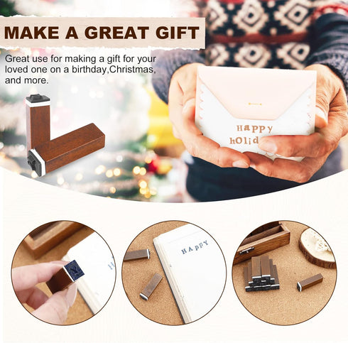 UCEC Letter Stamps, 70pcs Alphabet Stamps for Clay, Wooden Rubber Letter Number and Symbol Stamp Set for Scrapbooking Supplies DIY Craft Card Maki...