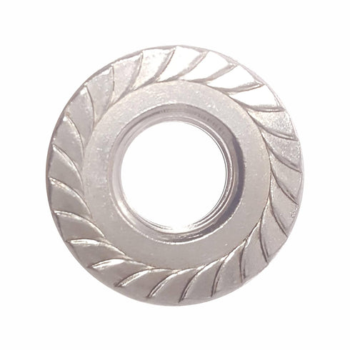 Serrated Flange Nuts - 1/2"-20 (10-Pack) Fine, Plain Finish, Stainless Steel 18-8 Hex Lock Hardware Nuts for Industrial & Home Use...