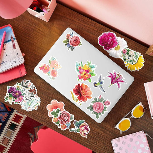 200PCS Flower Stickers Pack Vinyl Decals for Water Bottles Hydroflask Book MacBook Laptop Phone Case...