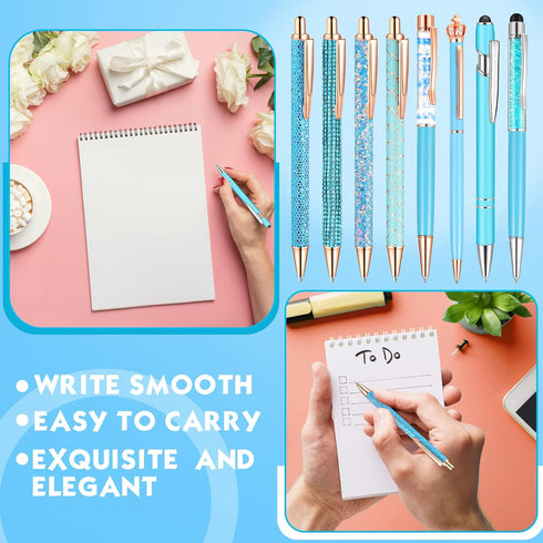 12 Pcs Diamond Pens Metal Liquid Sand Glitter Cute Ballpoint Pen Set Girly Crystal Pen Women Ballpoint Pen Black Ink Ball Point Pen Gift for Women...