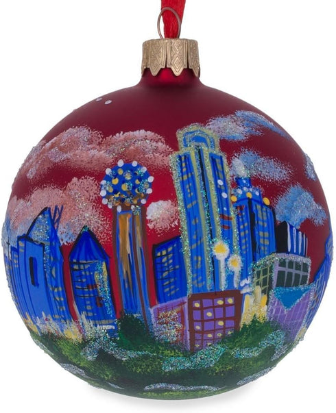 Dallas, Texas Glass Ball Christmas Ornament 3.25 Inches...