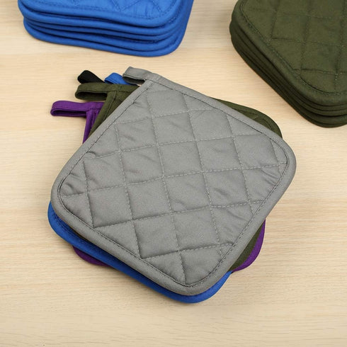 6 Pack Potholders Kitchen Pot Holders Set,Cotton Pot Holders for Kitchen 7 inch hot Pads,Heat Resistant Hot Pads for Cooking and Baking Dark Grey...