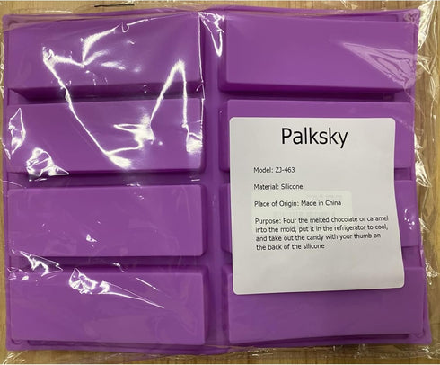 Palksky (2 Pcs) 8 Cavity Rectangle Granola Bar Silicone Mold/Nutrition/Cereal Bar Molds Energy Bar Maker for Chocolate Truffles Ganache Bread Brow...