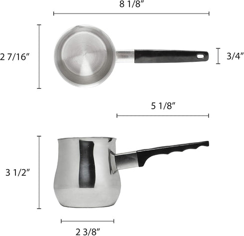 Thunder Group SLTCD012, 12-Ounce Turkish Coffee Decanter, Brewing Coffee Pot Cezve, Espresso Ibrik Briki Stovepot Decanter...