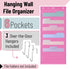Mr. Pen- Hanging Wall File Organizer, 6 Pocket, Pink, 3 Overdoor Hangers Included, Over The Door File Organizer, Hanging Folder Organizer, Wall Fo...