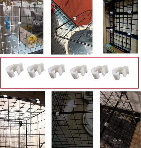 12 Pack Rabbit Cage Wire Crate Door Lock Buckle Connector Latches Clamp for Cat Dog Pet Cages Buckles Fence Fixing Clip DIY Reinforced Combine Sna...