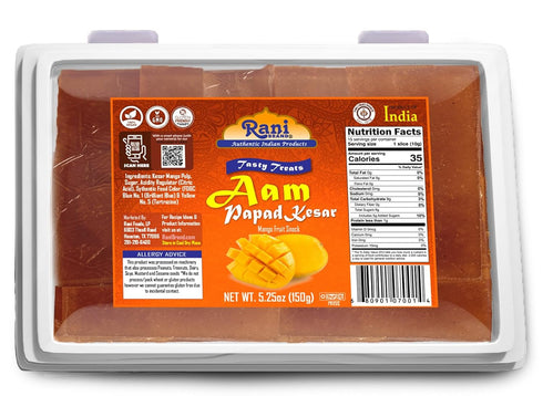 Rani Aam Papad (Mango Fruit Snack) 5.25oz (150g) ~ All Natural | Vegan | Gluten Friendly | Kosher | Indian Origin & Taste...