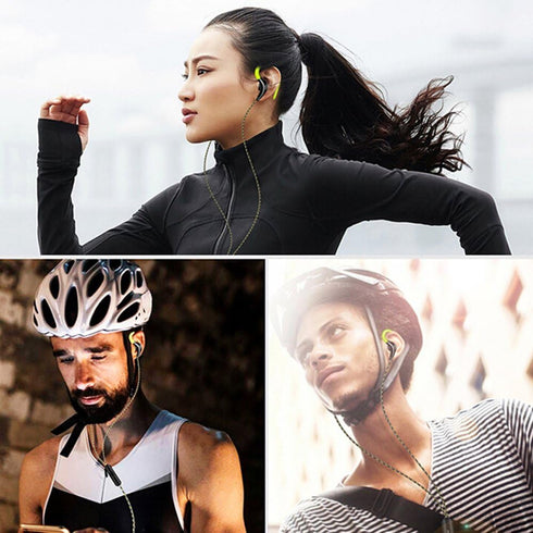 Docooler Wired in-Ear Waterproof Earphones Ear Hook Earbuds Stereo Super Bass Headphones Sport Headset with Mic Green...