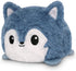 TeeTurtle - The Original Reversible Wolf Plushie - Fuzzy Gray - Cute Sensory Fidget Stuffed Animals That Show Your Mood 4 inch...