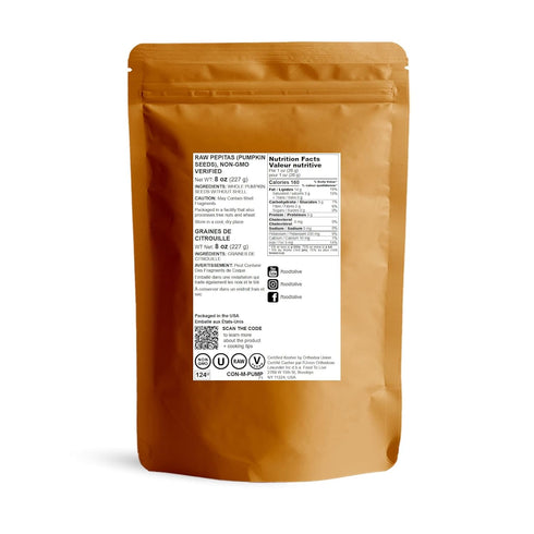 Food to Live - Raw Pepitas, 8 Ounces Non-GMO Verified, Pumpkin Seed Kernels, Unsalted, No Shell, Vegan, Kosher, Keto, Bulk. Wholesome Snack. High ...
