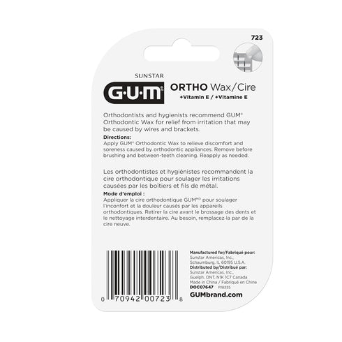 GUM - 10070942007235 Orthodontic Wax with Vitamin E and Aloe Vera (Pack of 6)...