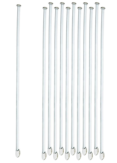 EISCO 10PK Glass Stirring Rods, 11.8" - Spade & Button Ends, 6mm Diameter - Excellent for Laboratory or Home Use - Borosilicate 3.3 Glass...