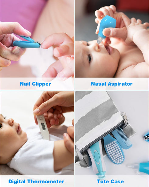OTTOLIVES Baby Healthcare and Grooming Kit, 24 in 1 Baby Electric Nail Trimmer Set Newborn Nursery Health Care Set for Newborn Infant Toddlers Bab...
